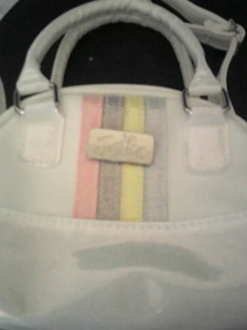 LITTLE GIRLS JUSTICE PURSE SHIMMER & SHINE WHITE GLITTER LONG SHORT HANDLES NWOT
